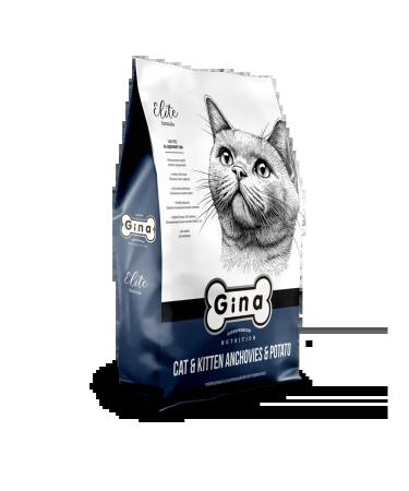 Gina Dry food for cats and kittens with anchovies and potatoes-3kg - Buy Online on GoSupps.com