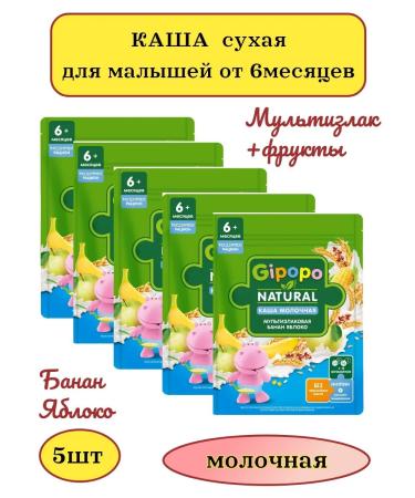 GIPOPO Multicarp porridge with fruit milk 200g 5pcs