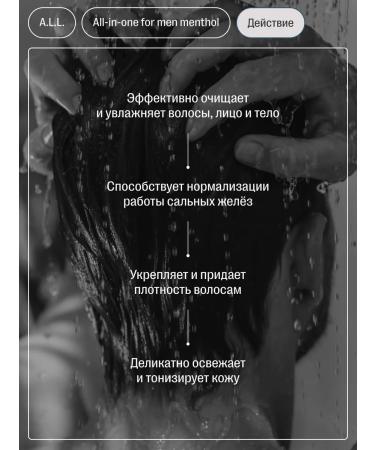 ALL About love & lifestyle Male shampoo for hair and body with menthol. 300 ml - Buy Online on GoSupps.com