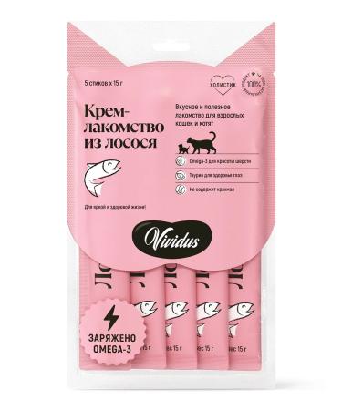 Vividus Cream-stall for cats and kittens salmon sticks (5 pcs pack)