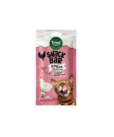 Triol Cat treat for chicken cream with shrimp 40g