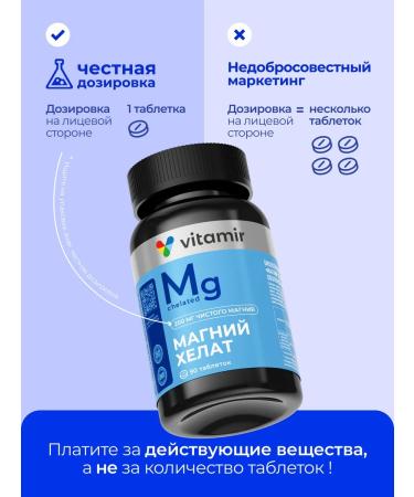 VITAMIR PRO Magnesium Helat Bisglcinate Antistress 90 pcs - Buy Online on GoSupps.com