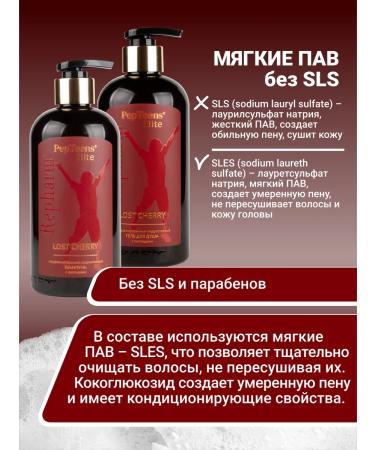 Repharm Pair of peptins shampoo and shower gel Lost Cherry 500 ml - Buy Online on GoSupps.com