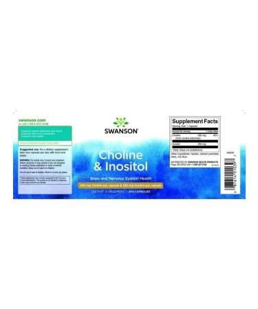 Swanson Choline and inositol 250 mg 250 capsules - Buy Online on GoSupps.com