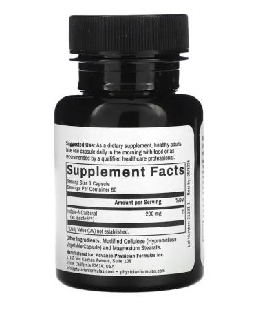 Advance Physician Formulas Inc Indol 3 carbinol 200 mg (USA 100% original) 60 kap - Buy Online on GoSupps.com