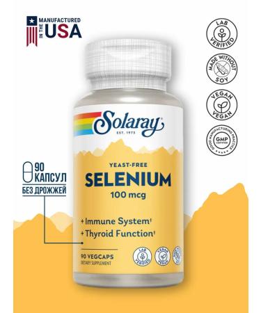 Solaray Selenium Yeast-Free 100 g 90 capsules