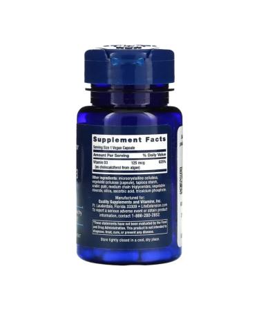 Life extension Vitamin D3 vegan 125 g Vegan Vitamin D3 60 capsules - Buy Online on GoSupps.com