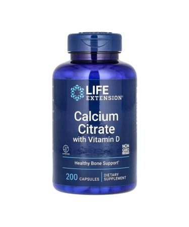 Life extension Calcium+vitamin D3 Calcium Citrate with Vit D 200 capsules