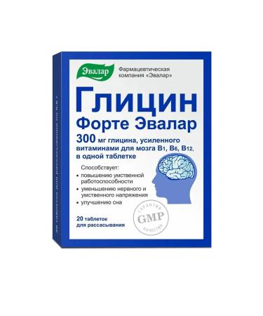 Evalar Glycine Fort 300 mg table. No. 20