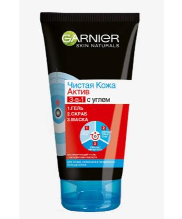 Garnier Gel + scrub + face mask Pure skin asset 3V1