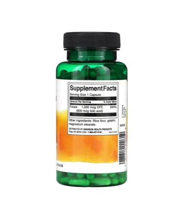 Swanson Folic acid 800 g 250 capsules - Buy Online on GoSupps.com