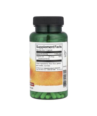 Swanson Vitamin D3 1000 Vitamin D3 250 capsules - Buy Online on GoSupps.com