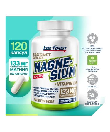 Be First Magnesium Helat with B6 120 capsules - Buy Online on GoSupps.com