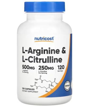 Nutricost L-Arginine and L-Citrullin 120 capsules - Buy Online on GoSupps.com