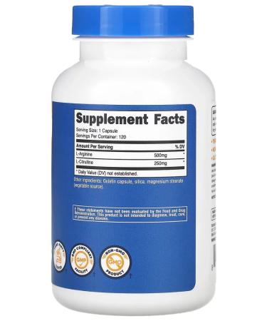 Nutricost L-Arginine and L-Citrullin 120 capsules - Buy Online on GoSupps.com