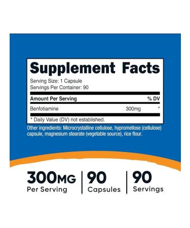 Nutricost Benopotiamine vitamin B1 300 mg - Buy Online on GoSupps.com