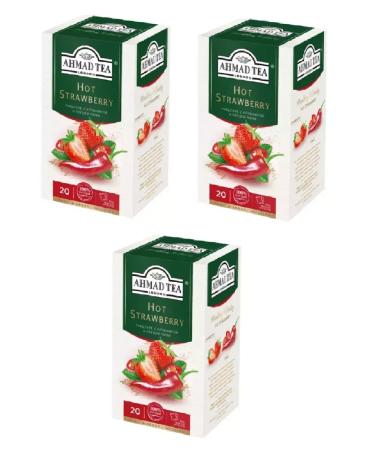 Ahmad Tea Herbal Hot Strawberry Tea 20 PAK 3 pcs