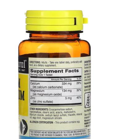 iHerb Mason Natural calcium magnesium and zinc 100 tablets - Buy Online on GoSupps.com