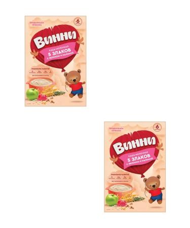 Winnie Porridge 5 cereals with apple and raspberries from 6 months 200 g 2 pcs