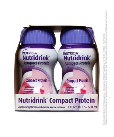 Nutridrink compact protein with the taste of strawberries 2 units 4 pcs - Buy Online on GoSupps.com