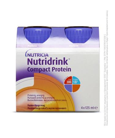 Nutridrink compact protein peach-mango 2 units. 4 pcs - Buy Online on GoSupps.com