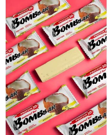 BombBar Protein bars without sugar coconut 12pcs x 60g - Buy Online on GoSupps.com