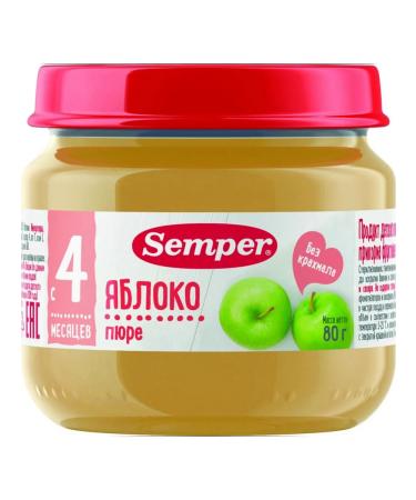 Semper Apple with vitamin from 4 months 4 pcs 80g - Buy Online on GoSupps.com