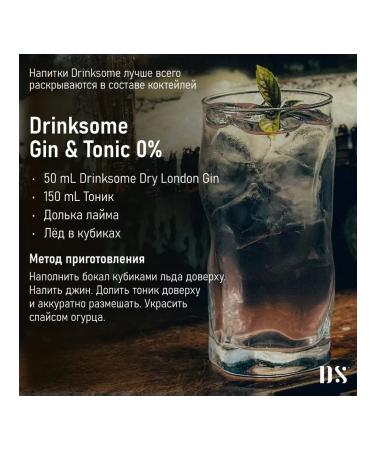 Drinksome Jin non -alcoholic Dry London Gin 1pc 0.7l - Buy Online on GoSupps.com