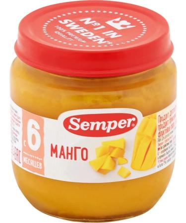 Semper Fruit puree made of mangoes vitaminized 2 pcs 125g - Buy Online on GoSupps.com