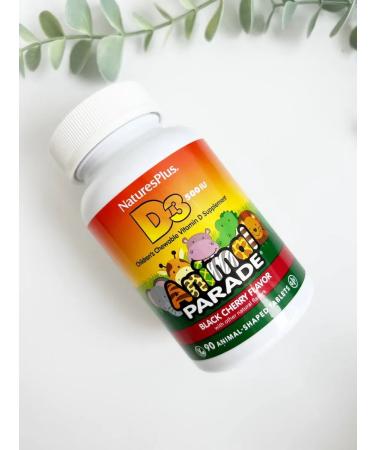 Natures Plus Animal Parade D3 Vitamin D3 Children with the taste of cherries 90 pcs - Buy Online on GoSupps.com