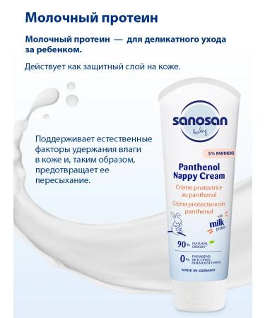 SANOSAN Protective cream from diaper rash with panthenol 200 ml - Buy Online on GoSupps.com