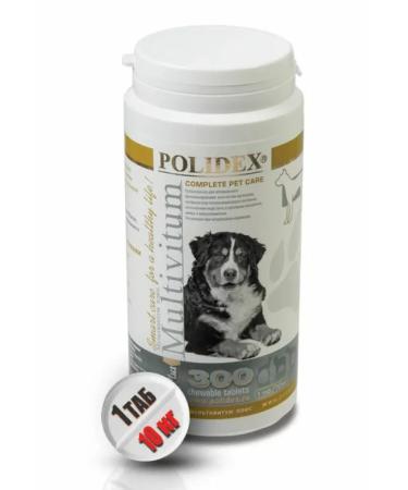Polidex Polydex multivitum plus for dogs 300Tab. (1 tab. On10 kg) - Buy Online on GoSupps.com