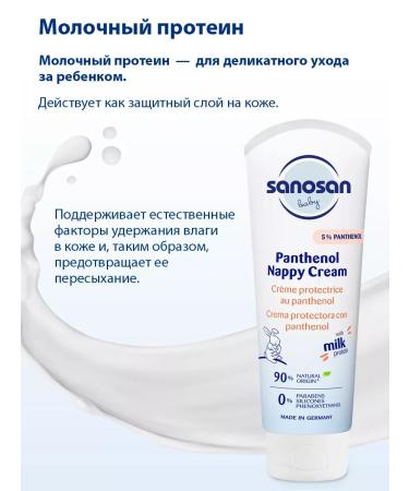 SANOSAN Diaper rash cream for newborns with panthenol 200 ml - Buy Online on GoSupps.com