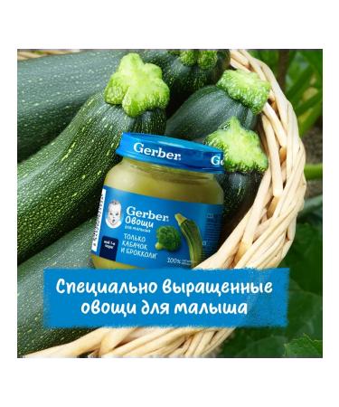 Gerber Broccoli zucchini puree 6x125r - Buy Online on GoSupps.com