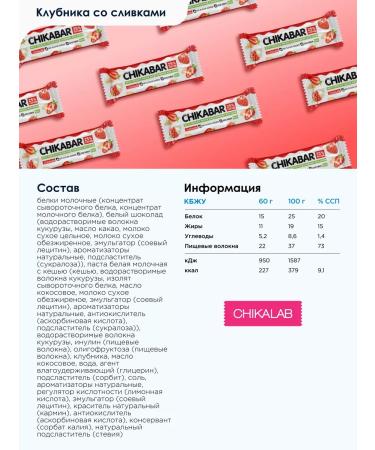 CHIKALAB Chikabar protein bars strawberries 12pcs x 60g - Buy Online on GoSupps.com