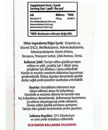 Swiss bork Vitamin B12 Spray from fatigue for immunity and energy - Buy Online on GoSupps.com