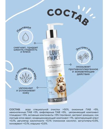 Moisturizing shampoo for dogs and puppies 250 ml - Buy Online on GoSupps.com