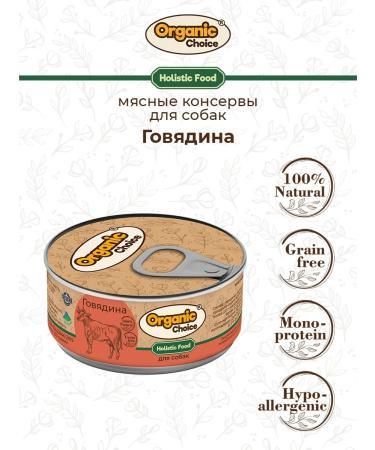Organic Choice Holistic humid feed for dogs with beef 100 g
