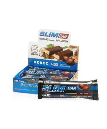 Slim bar protein bars with L-carnitine coconut 6 pcs