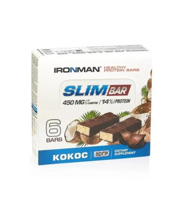 Slim bar protein bars with L-carnitine coconut 6 pcs - Buy Online on GoSupps.com