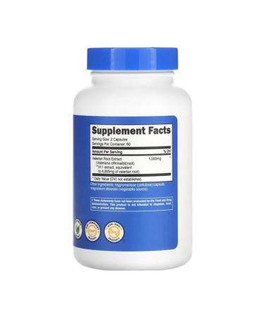 Nutricost Valerian root 4000 mg 120 capsules (2000 mg in 1 capsule) - Buy Online on GoSupps.com