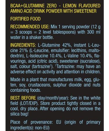 BioTechUSA Amino acids BCAA + Glutamine Zero 480 Lemon - Buy Online on GoSupps.com
