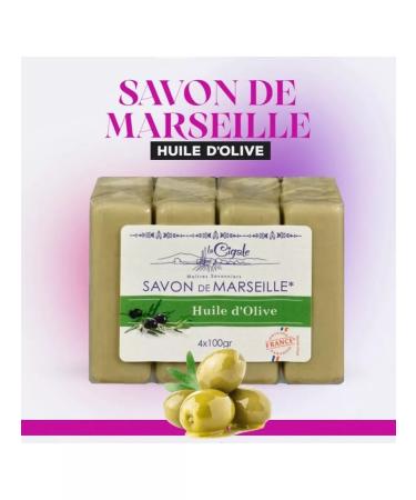 La Cigale Marseille soap with olive 4x100g solid France - Buy Online on GoSupps.com