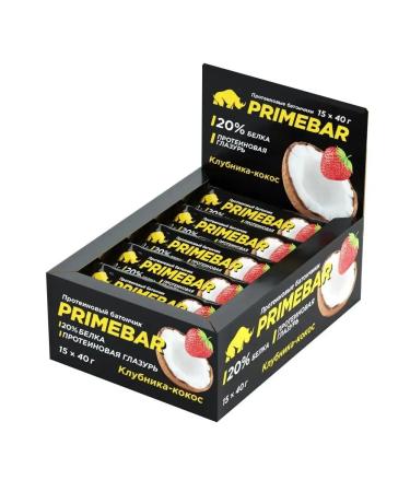 Baton with high content of strawberries-coconut 15x40 grams - Buy Online on GoSupps.com