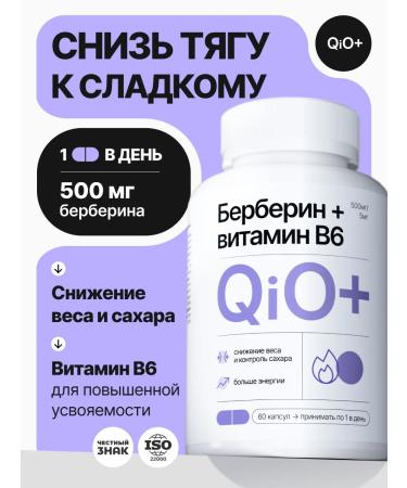 QiO Berberin B6 fat burner weight loss complex 60 capsules
