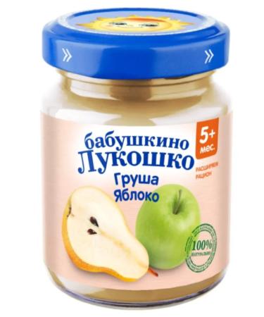 grandma's basket Puree pear with an apple from 5 months 100 g 6 pcs - Buy Online on GoSupps.com