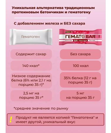 Protein bars of a hematobar with iron without sugar - Buy Online on GoSupps.com