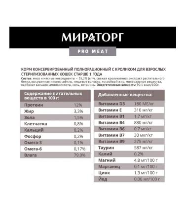 Miratorg Spider for sterilized cats with rabbit 80 gr - Buy Online on GoSupps.com