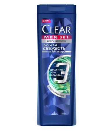 clear Shampoo men's ultra freshness 3B1 400 ml