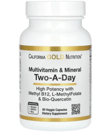 California Gold Nutrition Two-A-Day Multivitamin 60 Capsules (daily vitamins)